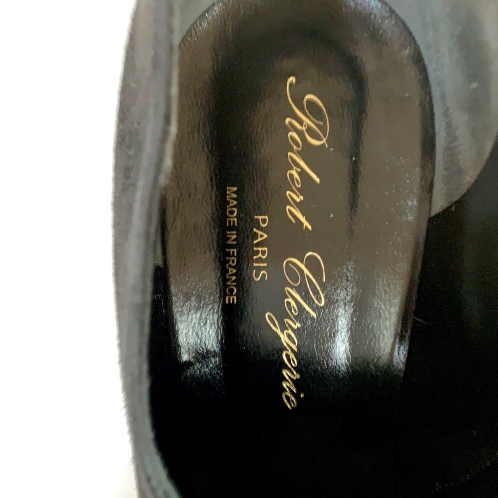 Robert Clergerie Black Suede Bootie Wedge Toon - Picture 2 of 11